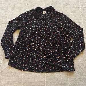 CAbi Black Multicolor Patterned Top